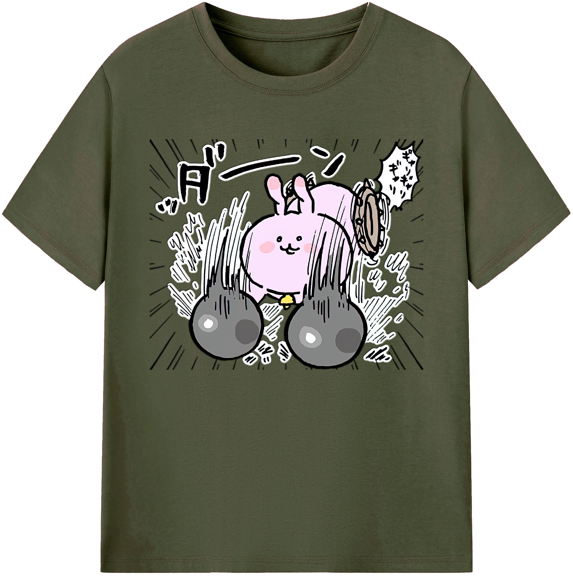（画像用） ちいかわ うさぎ Chii-kawa usagi 綿100％ メンズ半袖Tシャツ｜肌触りやわらか＆通気性